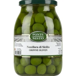Oliven grøn Nocellara di Sicilia med sten 960 g