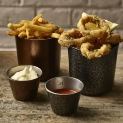 2,5 oz rustfrit stål ramekin med hamret kobber - Genware