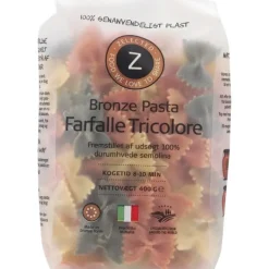 Pasta Farfalle 3-farvet 400g Zelected