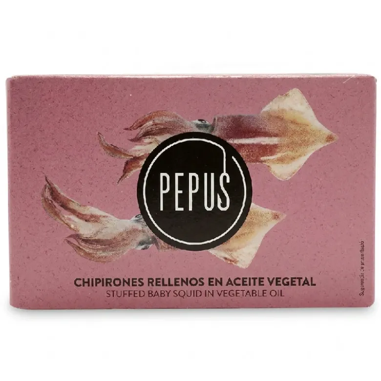 Pepus fyldte blæksprutter i solsikkeolie 120ml/72