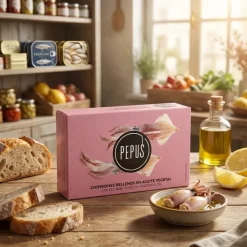 Pepus fyldte blæksprutter i solsikkeolie 120ml/72