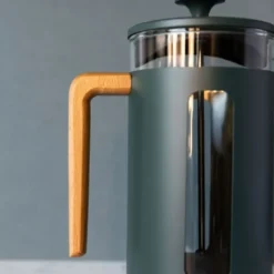 Pisa 8-kops stempelkande grøn træhåndtag La Cafetière