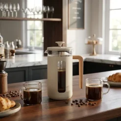 Pisa 8-kops stempelkande latte træhåndtag La Cafetière