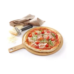 Pizzabræt med håndtag 254x340x6 mm træfiber