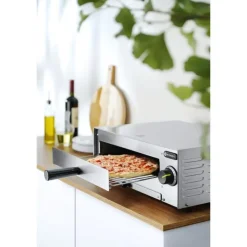 Pizzaovn rustfrit stål 480x420x195 mm 230V 1450W