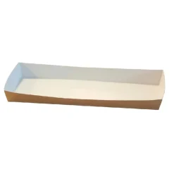 Pølsebakke 200x90x20 mm med Kant Brun 100 stk.