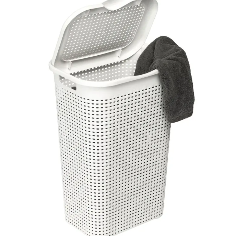 Rattan Vasketøjskurv Hvid | Plast1