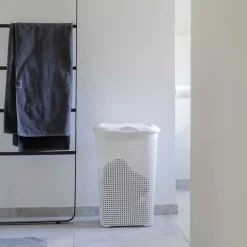 Rattan Vasketøjskurv Hvid | Plast1
