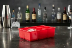 Rød Silicone isterningsform 6 rum