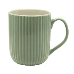 Riflet Krus med Hank Grøn Ø 8,4 x 10 cm 350 ml