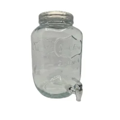 Saftdispenser med tappehane 8L 18x18x31 cm klar glass