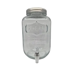 Saftdispenser med tappehane 8L 18x18x31 cm klar glass