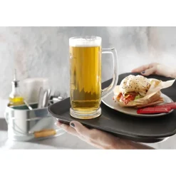 Serveringsbakke rektangulær sort 530x325 mm skridsikker PP