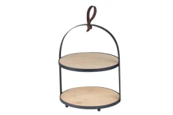 Serveringsopsats i bambus med metalholder 20,8cm