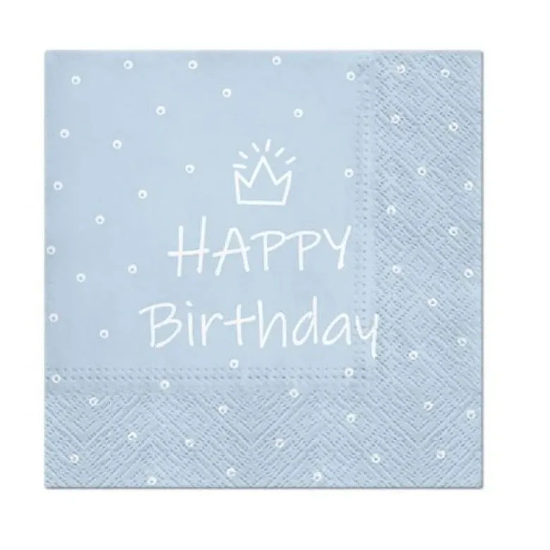 Servietter PAW Special Day Design lys blå 33 x 33 cm 20 stk.