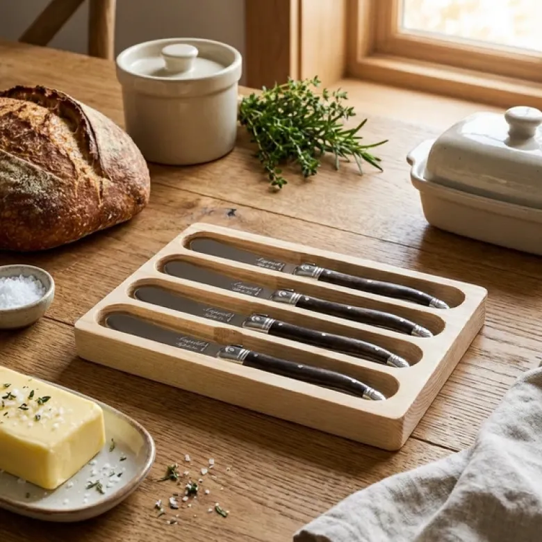 Smørkniv Laguiole Mørkt Træ SÆT 4 SdV