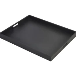 Solid Black Butlers Tray 53.5 x 42.5 x 4.5cm