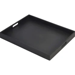 Solid Black Butlers Tray 49 x 38.5 x 4.5cm