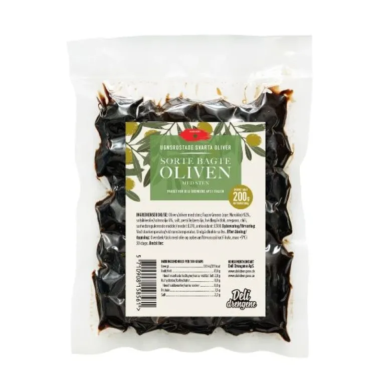 Sorte Bagte Oliven 200g