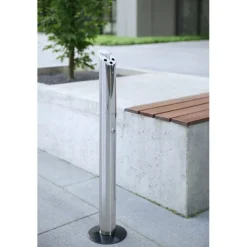 Stående askebægerstolpe rustfrit stål 170x920 mm