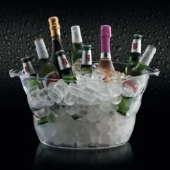 Stor oval champagnespand 10L, klar akryl Barcraft
