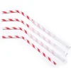 Sugerør Ø6x245 mm m. knæk Bionedbrydelig Papir Rødstribet 500 stk.