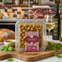 Taggiasca Oliven i Saltlage 170g