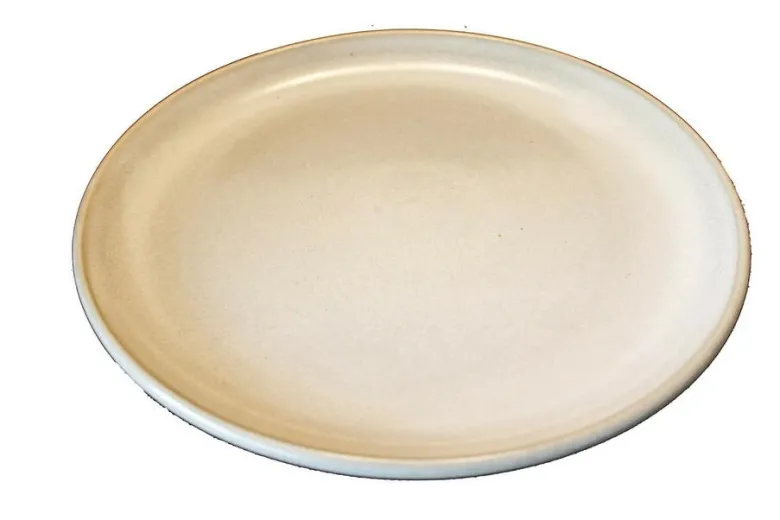 Tallerken 22cm - Sandfarvet Stentøj