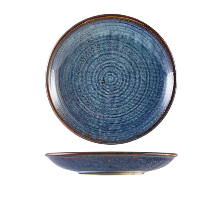 Terra Aqua Blå Dyb Coupe Tallerken 21cm Genware