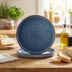 Terra Aqua Blå Lav Præsentationstallerken 25cm Genware