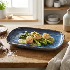 Terra Aqua Blå Rektangulær Tallerken 24 x 16,5 cm Genware