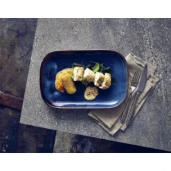 Terra Aqua Blå Rektangulær Tallerken 24 x 16,5 cm Genware