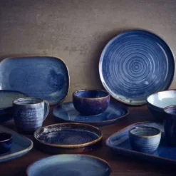Terra Aqua Blå Rektangulær Tallerken 34,5 x 23,5 cm Genware