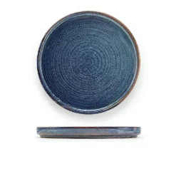 Terra Aqua Blue Lav Præsentationstallerken 21cm Genware