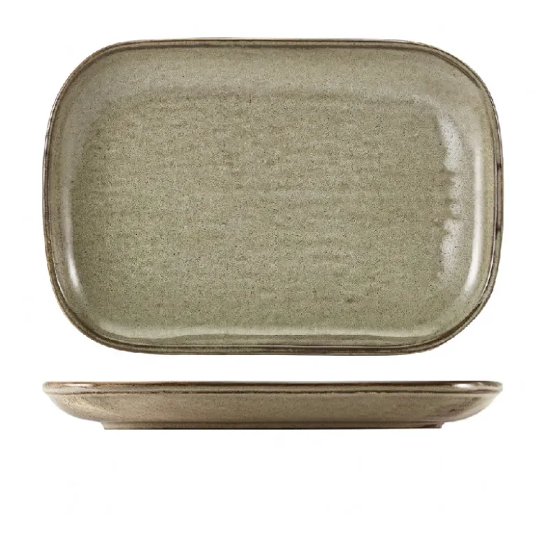 Terra Porcelain Grey Rektangulær tallerken 29 x 19,5 cm