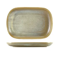 Terra Porcelain Matt Grå rektangulær tallerken 24 x 16,5 cm