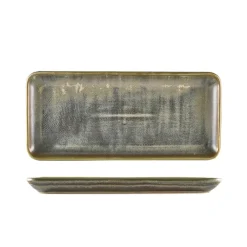 Terra Porcelain Matt Grå smal rektangulær fad 31 x 14 cm