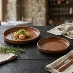 Terra Porcelain Rustic Kobber lav præsentationsplade 14 cm