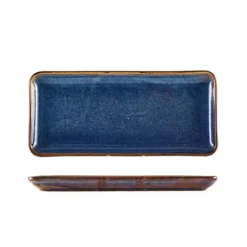 Terra Smal Rektangulær Fad Aqua Blå 27 x 12,5 cm Genware