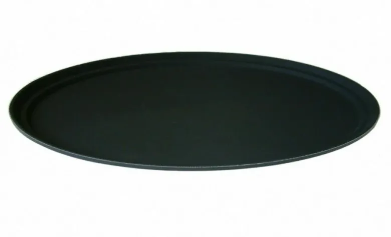 Tjenerbakke 55cm - Oval Sort Non-Slip
