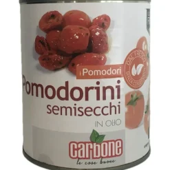 Tomater semi dry cherry røde halve dåse 800 g