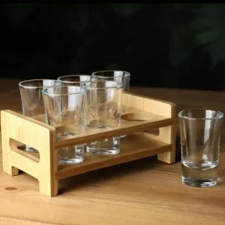 Træ Shotglas Holder til 6 Shots