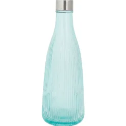 Vandflaske med låg glas 1L Turkis H28cm