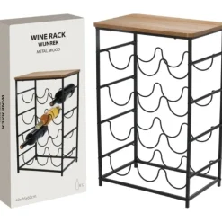 Vinreol Metal og Akacie 40x26x60cm