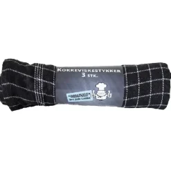Viskestykke sort 3-pk. Str 50cm x 70cm