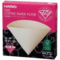 V60 Kaffefiltre - 02 - 40 stk - Ubleget