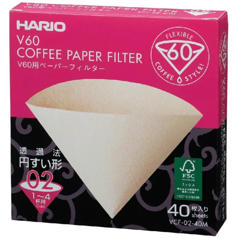V60 Kaffefiltre - 02 - 40 stk - Ubleget