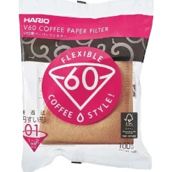 V60 Kaffefiltre - 01 - 100 stk - Ubleget