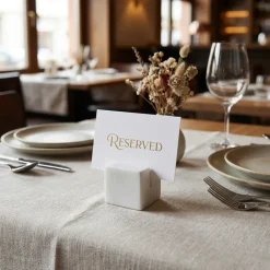 White Marble Sign Holder 3 x 2,5 x 2,5 cm
